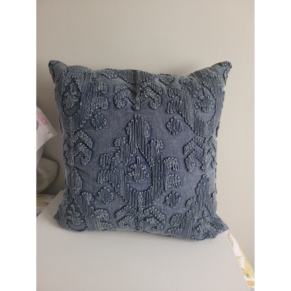Artistic Accents denim throw pillow 20x20 - Picture 2 of 8